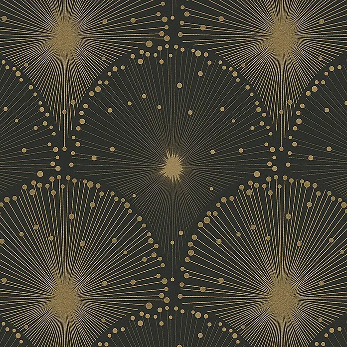 AS Creation Vliestapete Spot 3 - Metallic/Schwarz, Grafisch, 10,05 x 0,53 m - Detailaufnahme