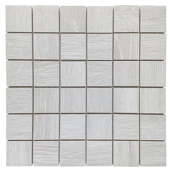 Baldosa de mosaico Wood - 29 x 29 cm, Gres porcelánico, Gris - Vista superior