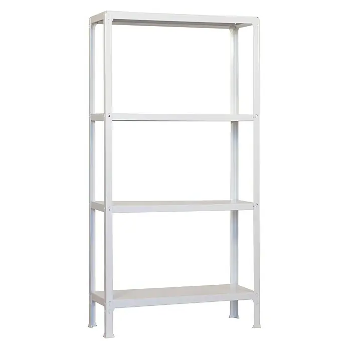 Simonrack Homeclick Estantería metálica Mini - L x An x Al: 30 x 80 x 160 cm, Capacidad de carga: 150 kg/balda, Número de baldas: 4 ud., Blanco - Vista frontal