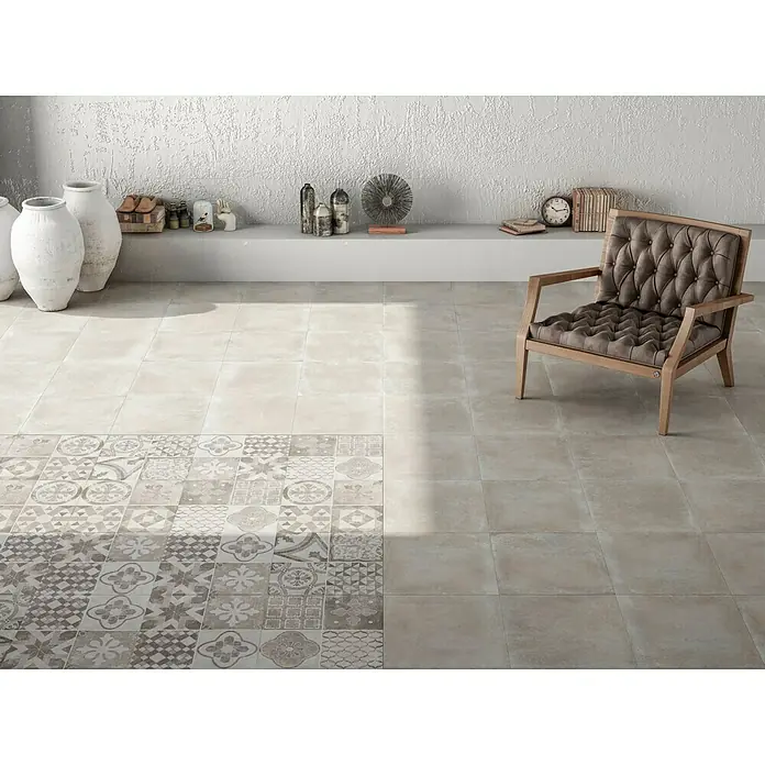 Pavimento porcelánico Moliere - 45 x 45 cm, Gris, Efecto cemento - Foto ambiente