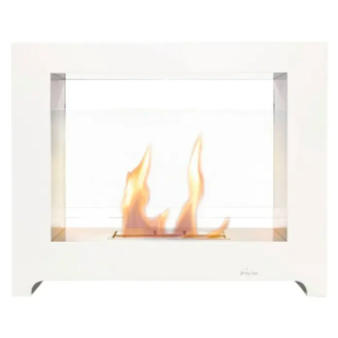 Purline Chimenea de bioetanol Styx - 800 x 250 x 650 mm, Blanco - Vista superior