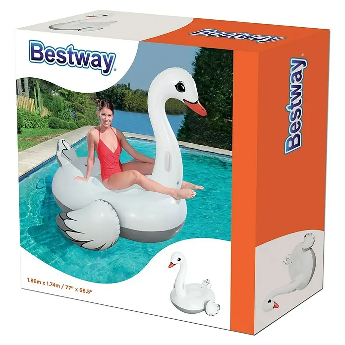 Bestway Badetier Swan Rider - 196 x 174 cm - Diagonale Ansicht