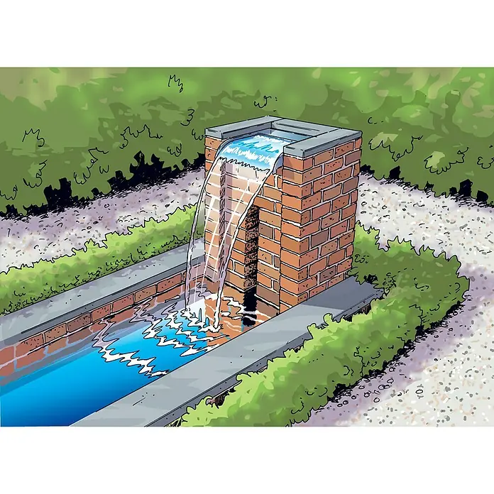 Ubbink Einbau-Wasserfall Nevada 30 - 33 x 30 x 13 cm, Edelstahl