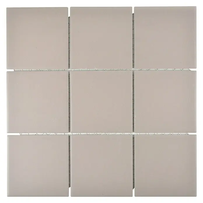 Mosaikfliese Quadrat Uni CU 902 - 29,8 x 29,8 cm, Hellgrau, Matt - Ansicht von oben