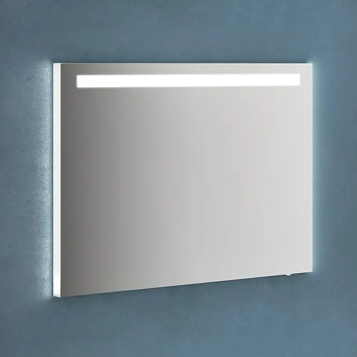 Camargue LED-Lichtspiegel Cube/Loft - 100 x 70 cm, Mit Kippschalter - Linke Seitenansicht