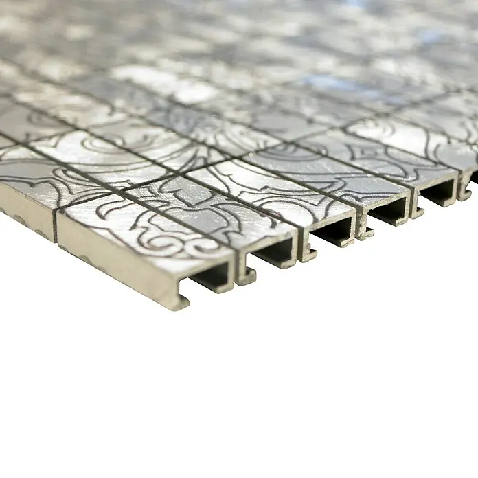 Mosaikfliese Rechteck ALF C101D - 30 x 30 cm, Silber, Matt - Detailaufnahme