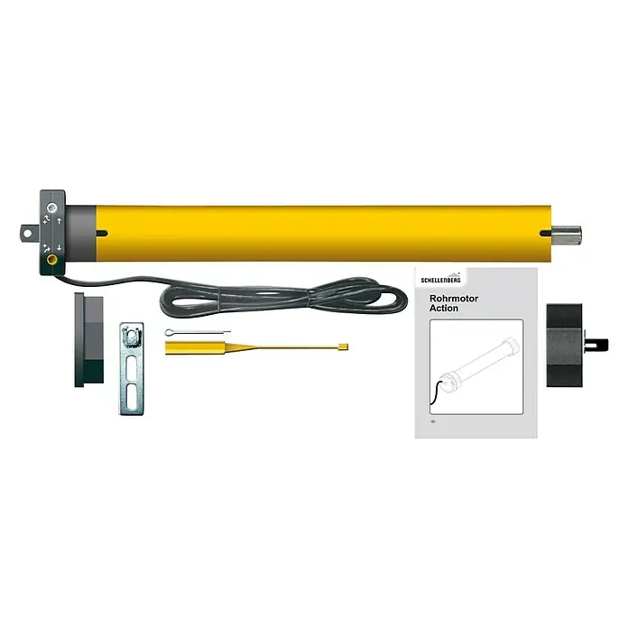 Schellenberg Rohrmotor Rollopower Action Maxi 10 - Max. Rollladenfläche: 4 m² bei Kunststoffrollläden, Einbaulänge: 500 mm, Zugkraft: 18 kg