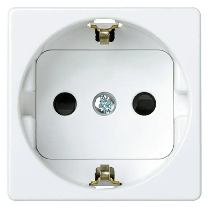 Simon 27 Tapa para mecanismo enchufe 2 P+TT - Blanco, Aluminio, En pared, IP20