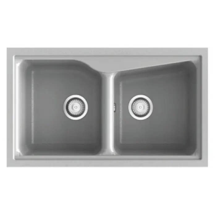 Poalgi Fregadero encastrable City 322 - 51 x 86 cm, Gelcoat, Gris