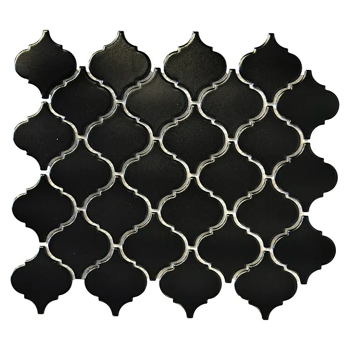 Mosaikfliese Florentiner Uni CLP 12BM - 29,3 x 24,5 cm, Schwarz, Matt - Ansicht von oben