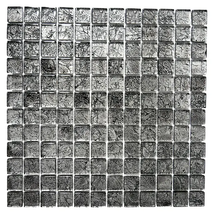Mosaikfliese Quadrat Crystal Uni XCM 8BL17 - 30 x 30 cm, Schwarz, Glänzend - Ansicht von oben