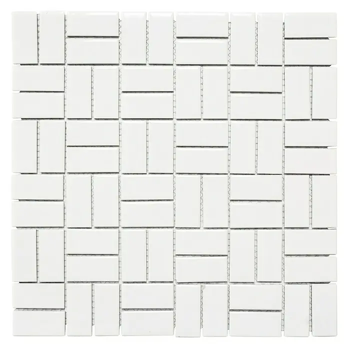 Mosaikfliese Windmühle Uni CWM 7WG - 29,8 x 29,8 cm, Weiß, Glänzend - Ansicht von oben