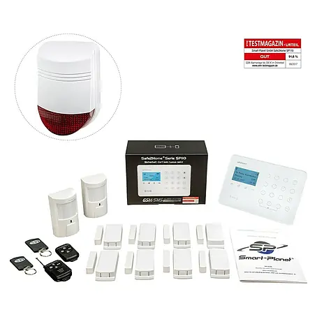 Safe2Home  Alarmanlagen-Set SP110 Komplett mit 12 V / 230 V Außensirene