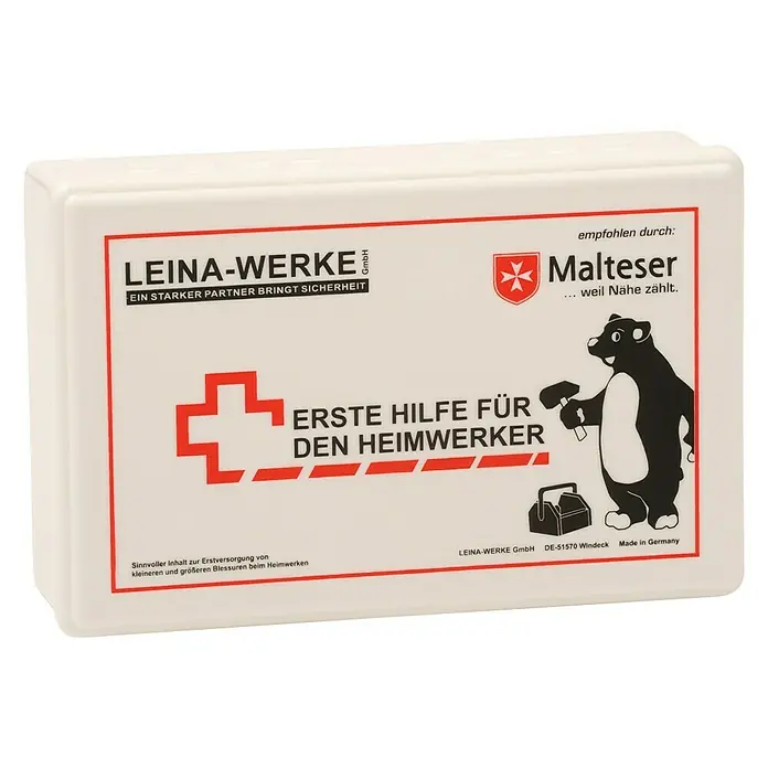 Leina-Werke Erste-Hilfe-Set Für Heimwerker - 80 x 255 x 166 mm, Material Box: Kunststoff, Farbe: Weiß