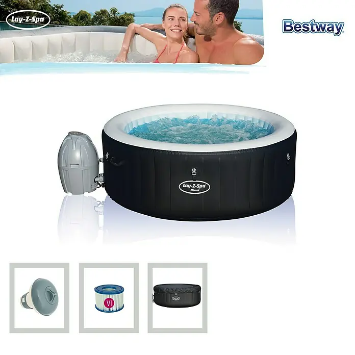 Bestway Lay-Z-Spa Hidromasažni bazen Lay-Z Spa Miami - Ø x V: 180 x 66 cm, Zapremnina: 669 l