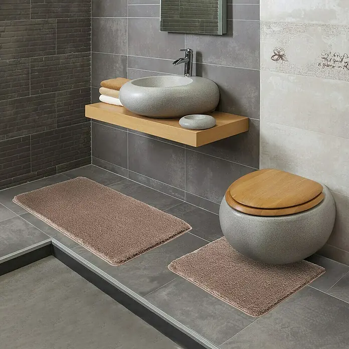 Camargue Badteppich Akela - Beige, 60 x 100 cm, 100% Polyester - Stimmungsaufnahme