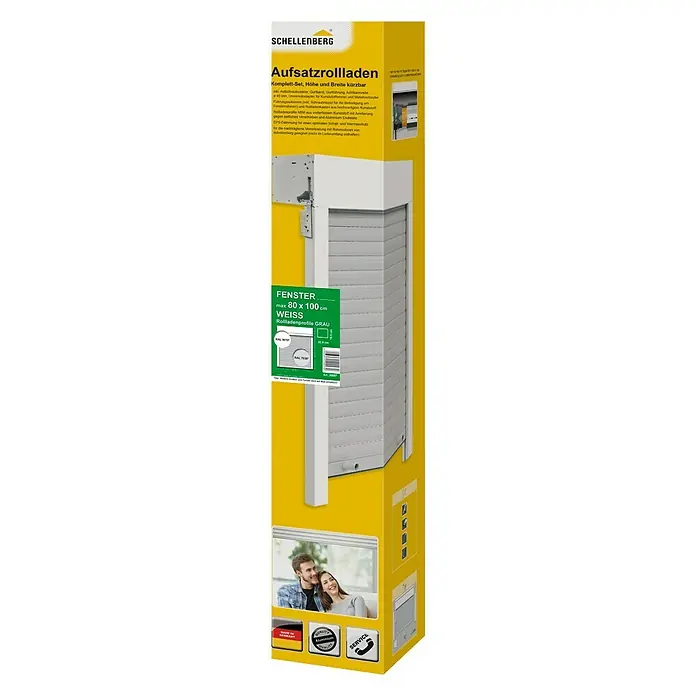 Schellenberg Rollladen-Komplett-Set - Aufsatzrollladen, 80 x 100 cm