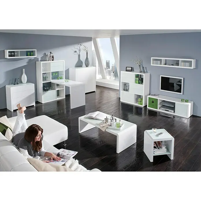 Phönix Atlanta Aufbewahrungsbox - L x B x H: 34 x 34 x 34 cm, Filz, Greenery/Grau - Stimmungsaufnahme