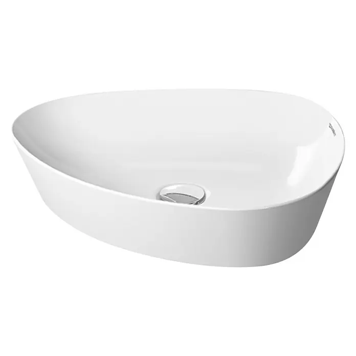 Duravit Cape Cod Aufsatzwaschbecken - 50 x 40,5 cm, Ohne Spezialglasur, Hahnloch: Ohne, Ohne Überlauf, Weiß - Vorderansicht