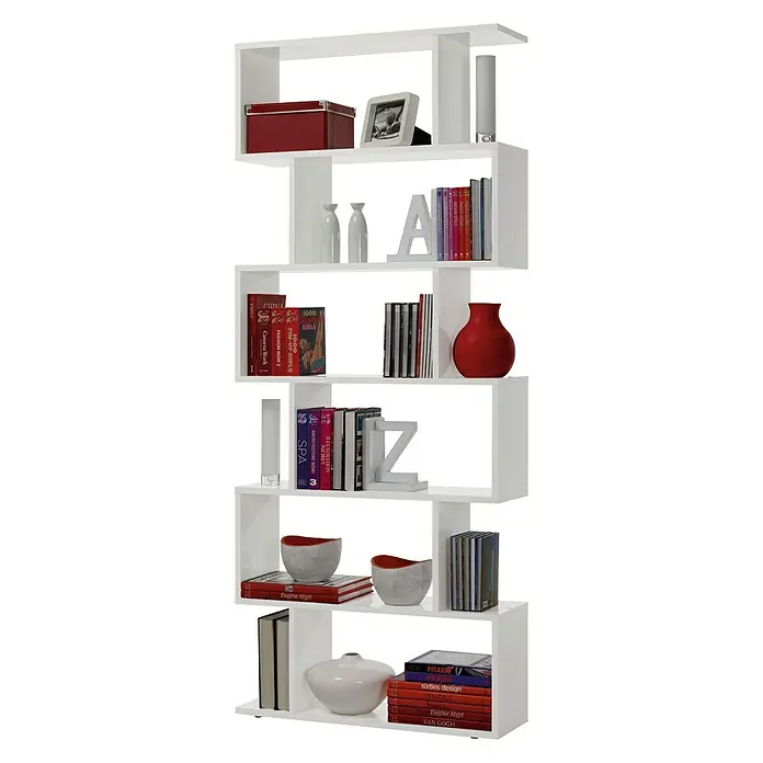 Estantería de madera Athena - An x Al: 80 x 192 cm, MDF, Blanco
