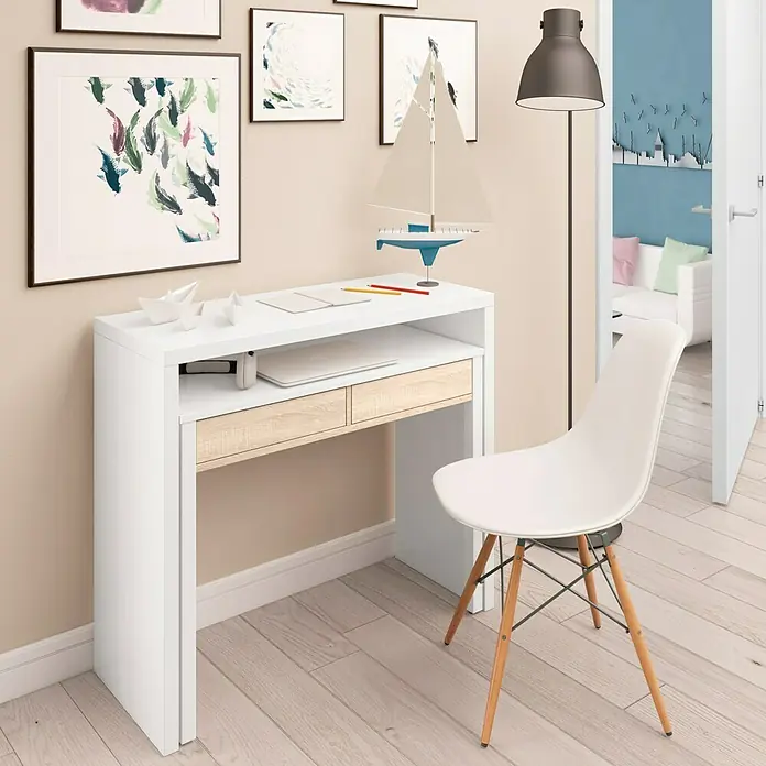 Mesa de escritorio extensible - L x An x Al: 36 x 98,5 x 87,5 cm