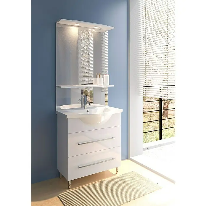 Riva Badmöbel-Set Volo 2.0 - 80 cm, Weiß, Glänzend - Stimmungsaufnahme