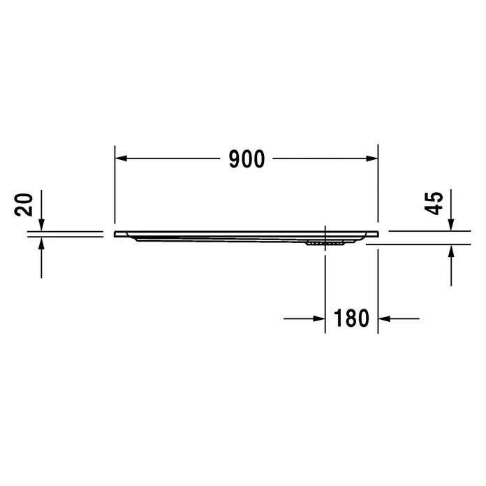 Duravit Duschwanne Starck Slimline - L x B: 90 x 90 cm, Kunststoff, Weiß, Ohne Antirutsch-Oberfläche