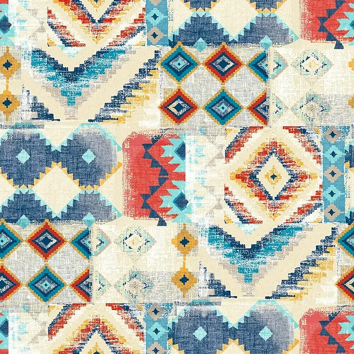 Mantel para mesa a metros Textile Marino - Ancho: 140 cm, Multicolor
