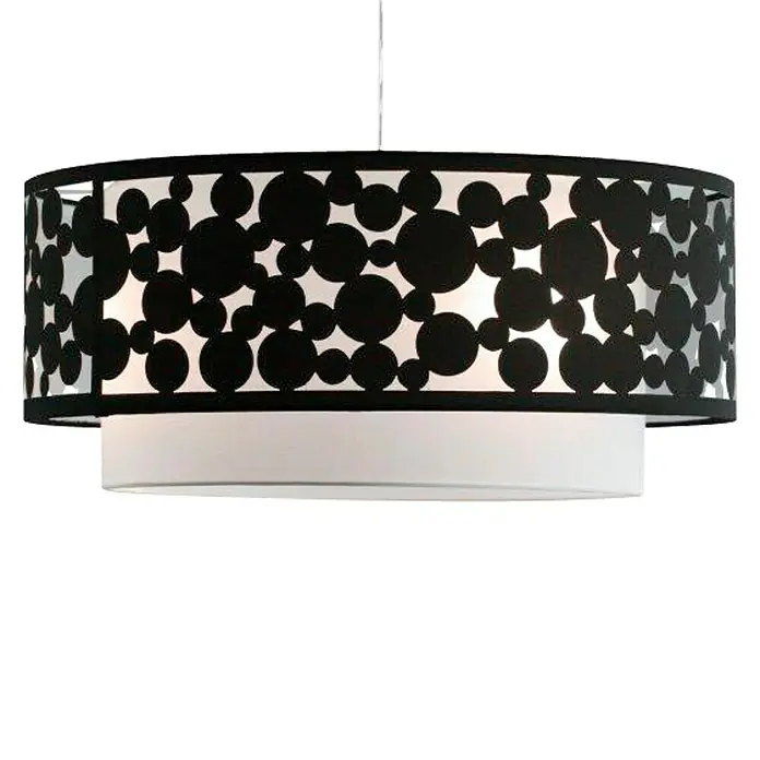 Lámpara colgante redonda Círculos - 40 W, Ø x Al: 51 x 200 cm, Negro, E27