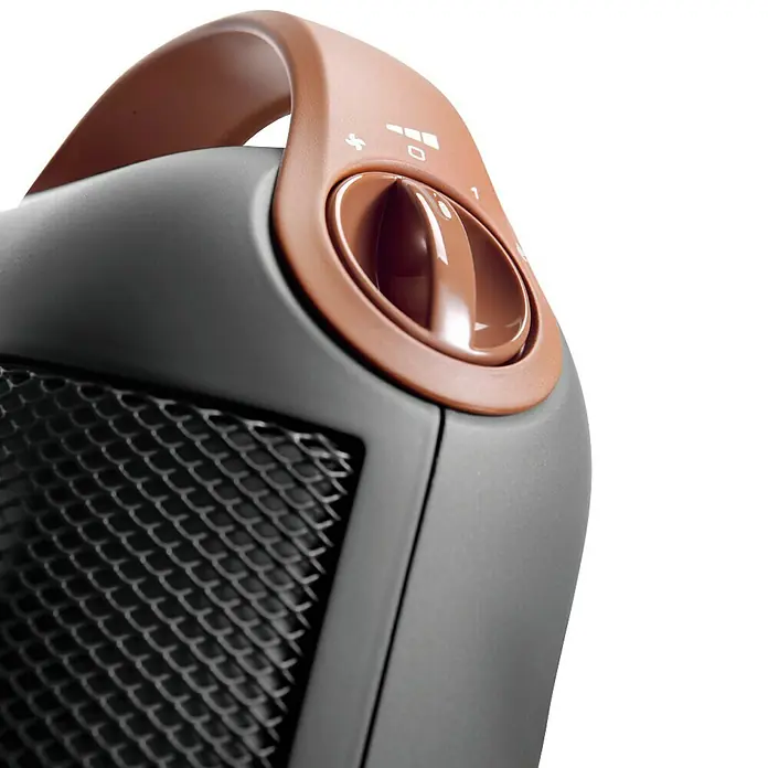 De'Longhi Calefactor cerámico Capsule - 1.800 W, Gris oscuro, L x An x Al: 13,7 x 19,2 x 27 cm
