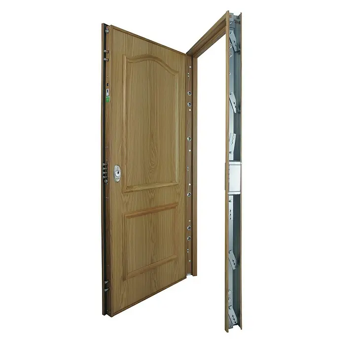 SegureStil Puerta de entrada Acorazada S105 Serie V Interior - 90 x 206 cm, Izquierda, Roble claro