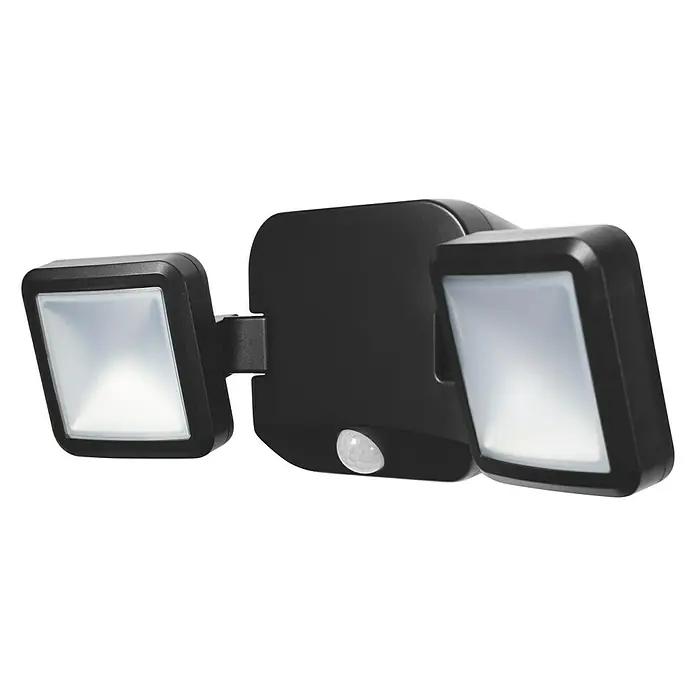 Ledvance Sensor-LED-Außenwandstrahler Double - 10 W, Schwarz, Bewegungsmelder, 2-flammig