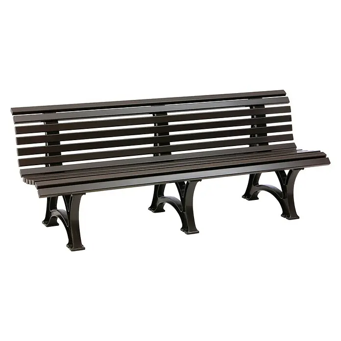 Blome Gartenbank Borkum - 200 cm, PVC, Schokobraun - Vorderansicht