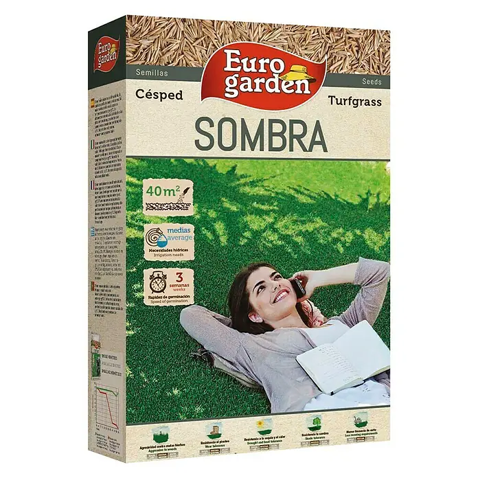 Euro Garden Semillas de césped para sombra - 1 kg, 40 m²