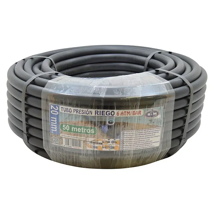 Tubo PE presión riego - Ø x L: 20 mm x 50 m, Polietileno