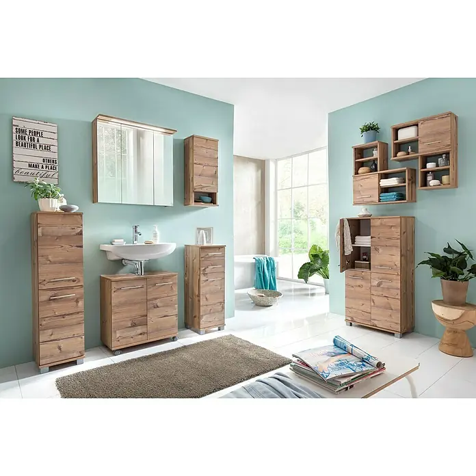 Schildmeyer Isola Regal - 60 x 20,5 x 65 cm, Silberfichte - Stimmungsaufnahme