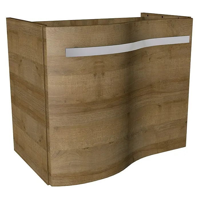 Camargue Wave Mini Waschtischunterschrank - 59 x 39,1 x 49,8 cm, Links, Berg Eiche, Matt - Linke Seitenansicht