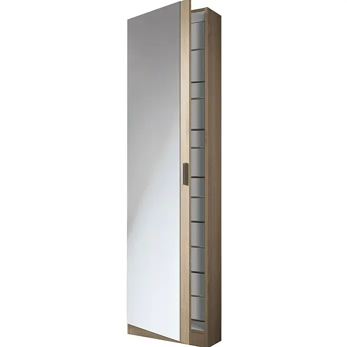 Zapatero Kristal - L x An x Al: 20 x 50 x 180 cm, Marrón, Espejo