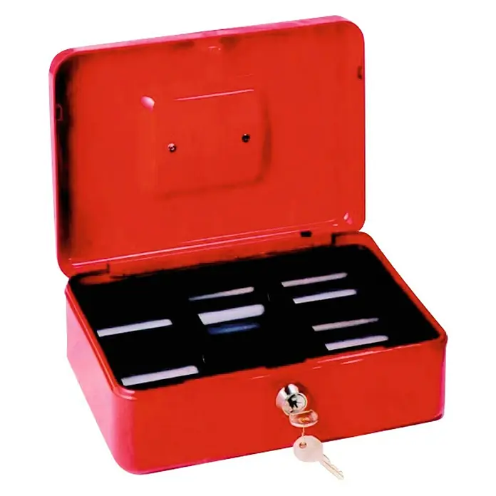 Arregui Caja de caudales C-9234 - L x An x Al: 25 x 18 x 9 cm, Asa abatible, Rojo