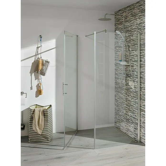 Camargue Vario Tuš stijena S7 - 90 x 195 cm, Premazano, Debljina: 6 mm, Srebrne boje