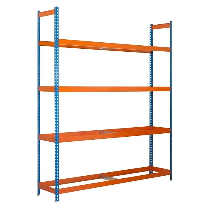 Simonrack Simonauto Estantería para neumáticos Autoforte - L x An x Al: 45 x 210 x 210 cm, Capacidad de carga: 300 kg/balda, Número de baldas: 4 ud., Azul/Naranja - Vista descendente