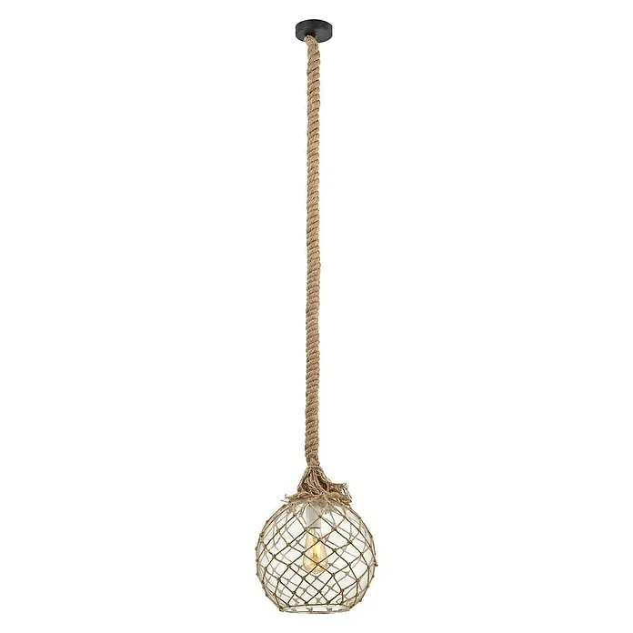 Cristal Record Lámpara colgante redonda Diva - Ø x Al: 280 mm x 118 cm, Transparente, Beige, E27