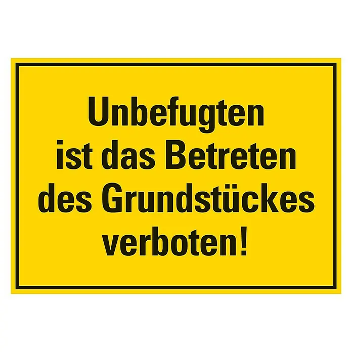 Pickup Verbotsschild - L x B: 35 x 25 cm, Zutritt für Unbefugte verboten - Draufsicht