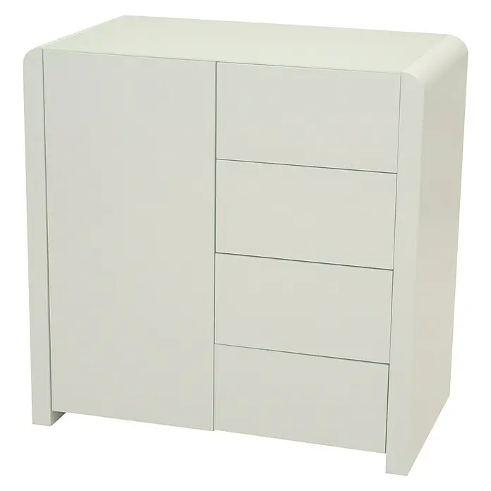 Phönix Atlanta Kommode - L x B x H: 45 x 78,5 x 78,8 cm, Weiß, Mit Tür, Anzahl Schubladen: 4 Stk. - Linke Seitenansicht