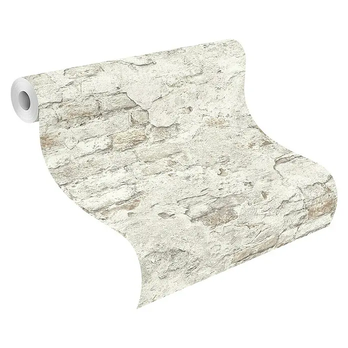 Rasch Vliestapete Bruchstein - Grau/Rostbraun, Steinoptik, 10,05 x 0,53 m