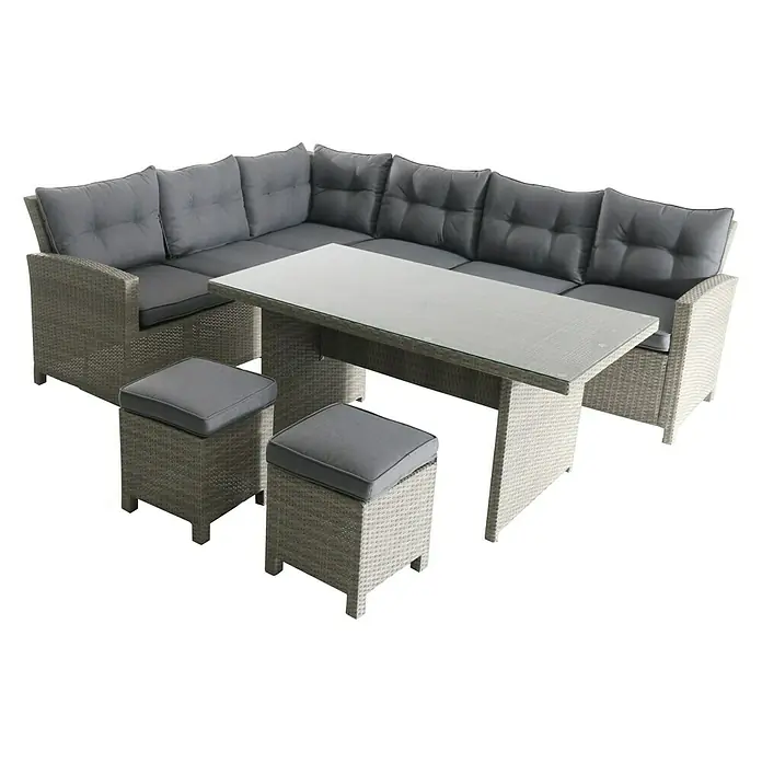 Sunfun Conjunto de muebles Silvana - 5 piezas, Gris, Antracita