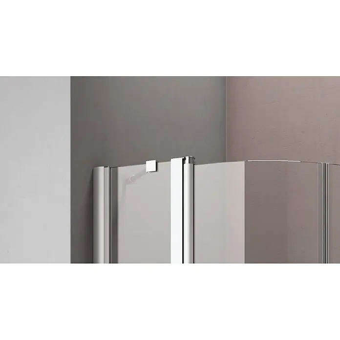 GEO Hit Runddusche B-R200 - 80 x 100 x 202,2 cm, Unbeschichtet, Radius: 500 mm, Stärke: 6 mm, Silber - Detailaufnahme