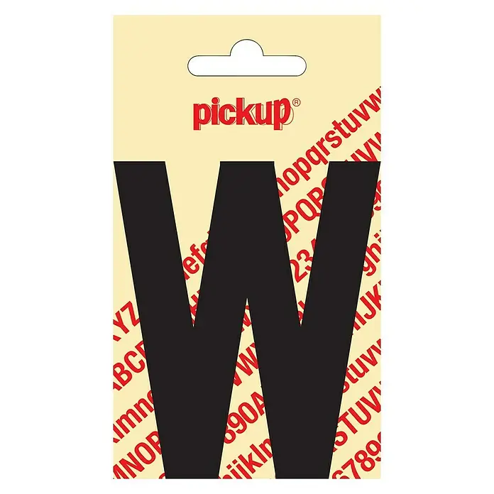 Pickup Naljepnica - Motiv: W, Crne boje, Visina: 90 mm