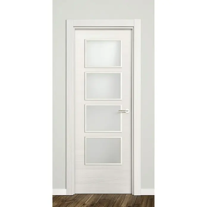 Solid Elements Puerta acristalada Fresno Eslovenia - 62,5 x 203 cm, Izquierda, Blanco, Macizo, Vidriera
