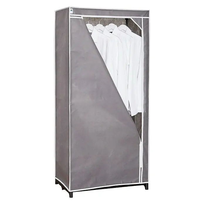 Textiler Kleiderschrank - L x B x H: 50 x 75 x 160 cm, Grau